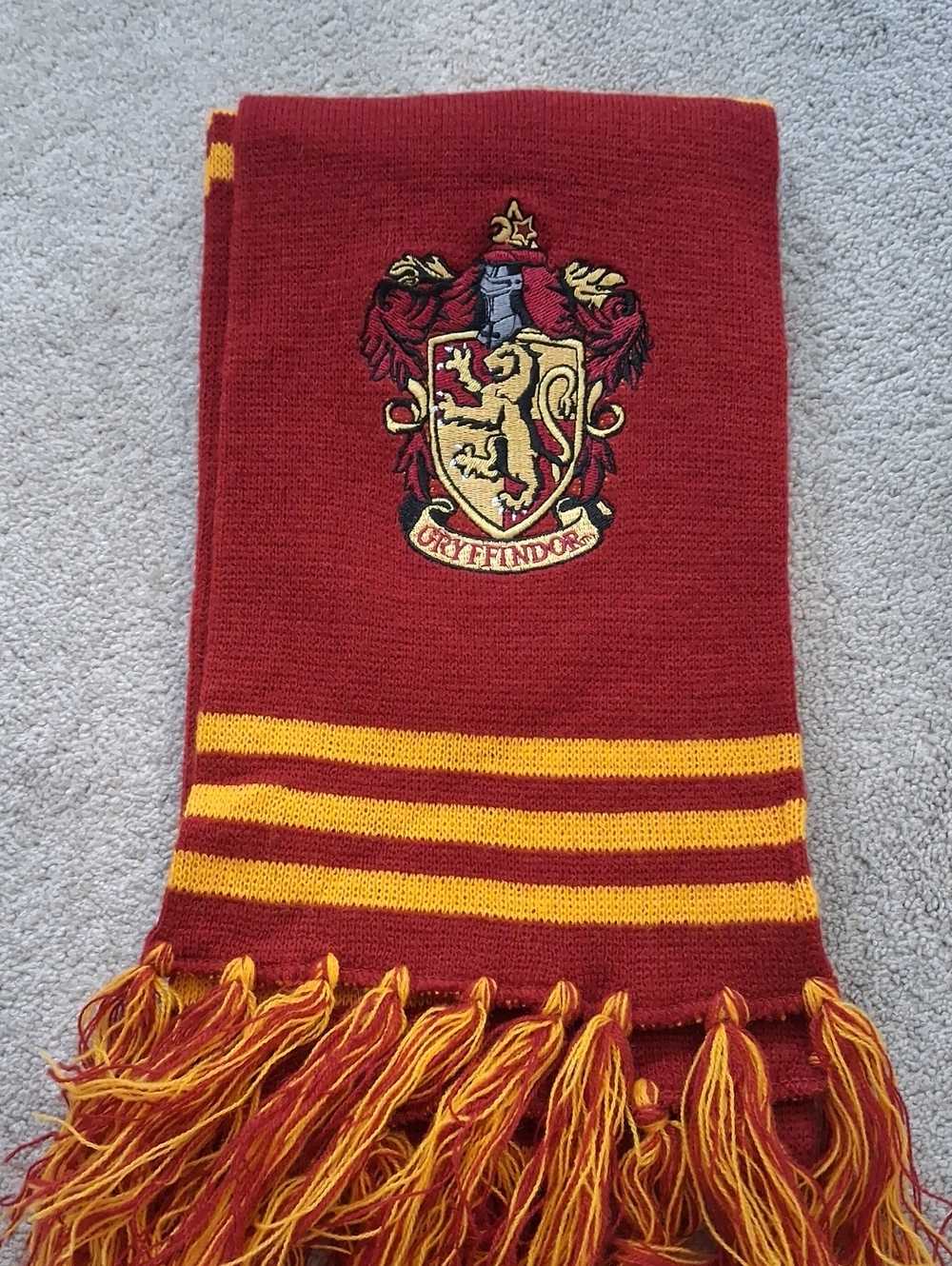 Kids Knit Scarf - Red and Gold